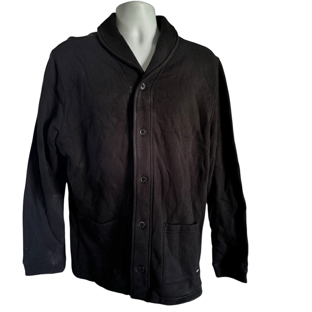 RVCA Men's Black Shawl Collar Jacket Button cardigan
